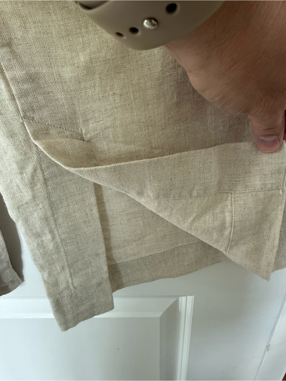 NWT Athleta Retreat Beige 100% Linen Wide Leg Drawstring Pants - Picture 4 of 8